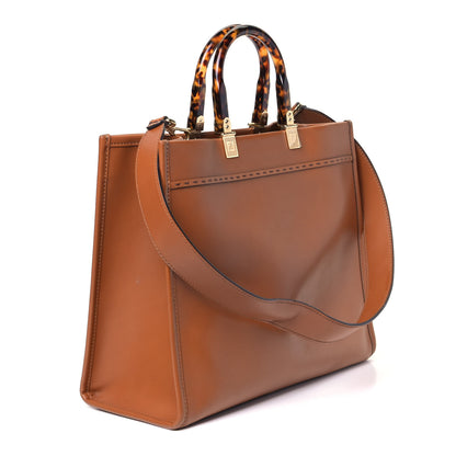 Fendi Vitello King Plexiglass Medium Fendi Sunshine Shopper Tote Cuoio 3 of 10