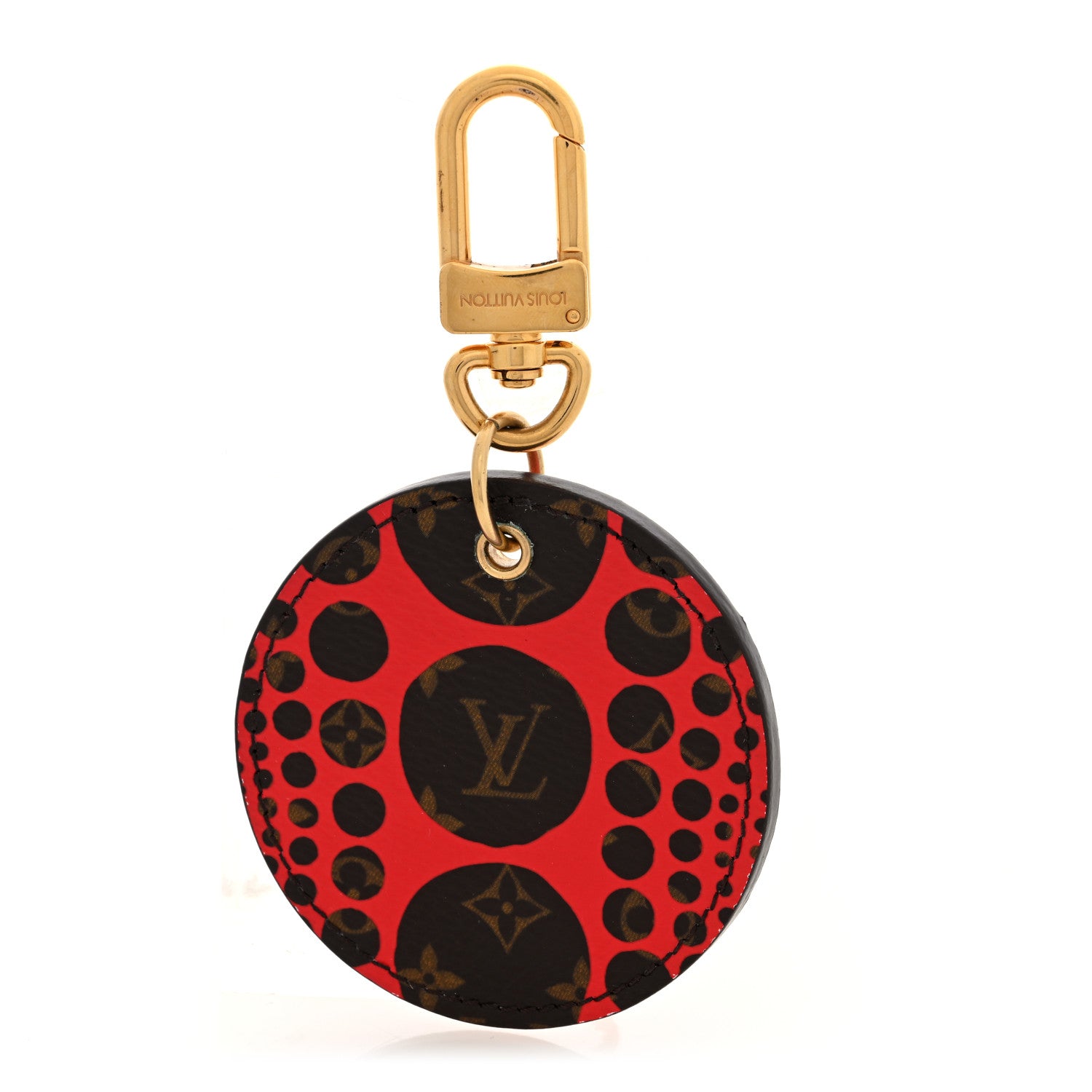 Louis Vuitton Monogram Kusama Pumpkin Dots Key Holder Red 1 of 4