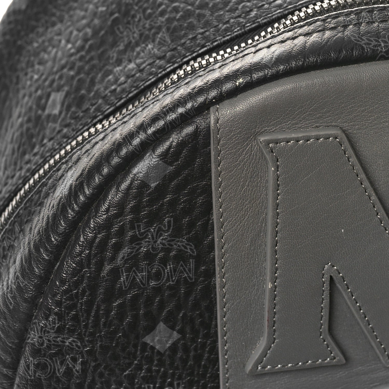 MCM Visetos Medium Stark Logo Stripe Backpack Black 10 of 13