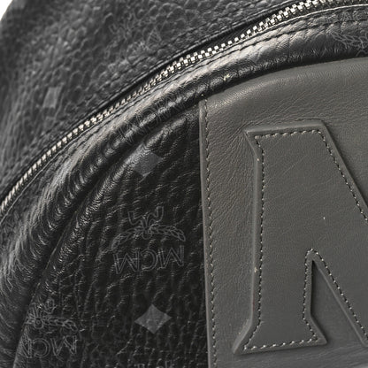 MCM Visetos Medium Stark Logo Stripe Backpack Black 10 of 13