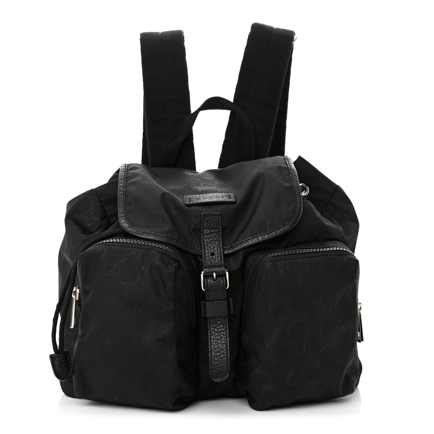 Nylon Monogram Medium Light Single Buckle Backpack Black