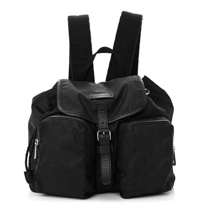 Gucci Nylon Monogram Medium Light Single Buckle Backpack Black 1 of 10