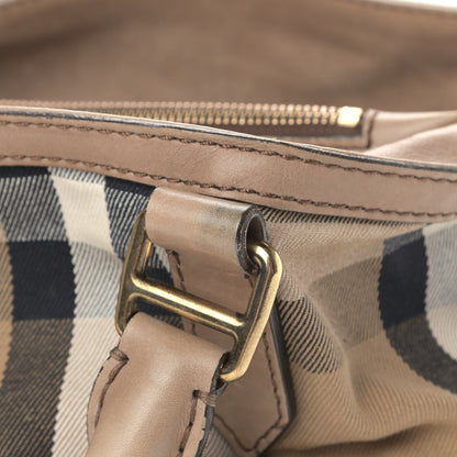 Burberry Calfskin House Check Medium Brecon Tote Dark Stone 8 of 9