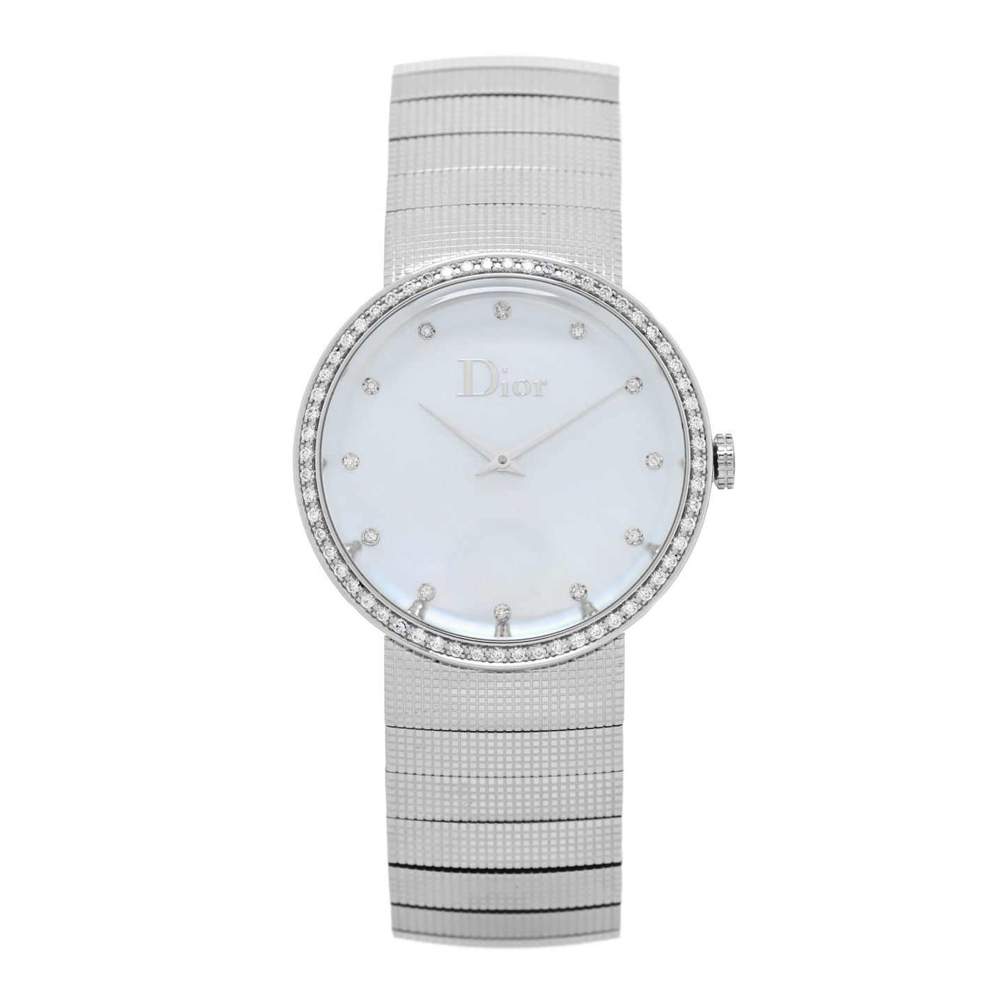 Stainless Steel Diamond Bezel Mother of Pearl 33mm La D De Dior Quartz Watch