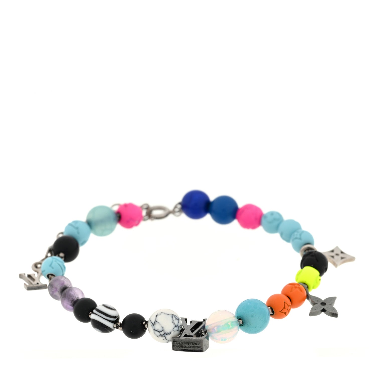 Louis Vuitton Metal Resin Opal LV Beads Bracelet Multicolor 1 of 6
