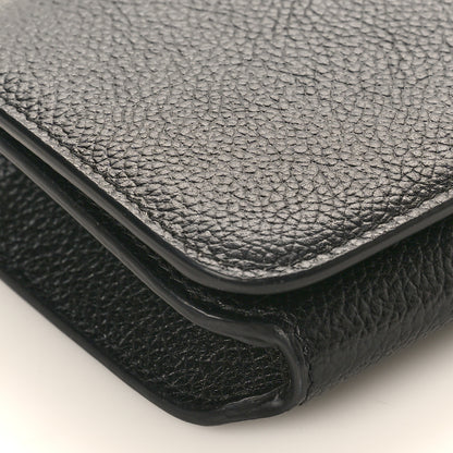 Balenciaga Grained Calfskin Logo Cash Phone Holder Wallet On Chain Black White 8 of 9