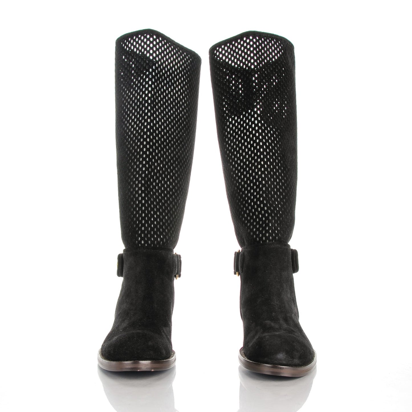 Suede Perforated Free Ride High Boots 38 Black