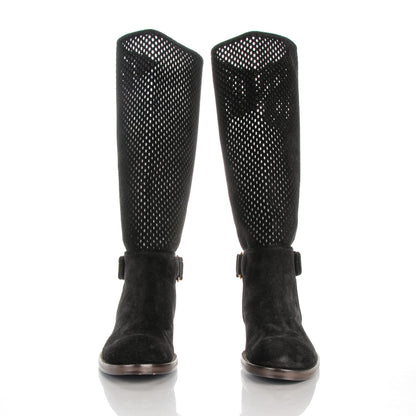 Louis Vuitton Suede Perforated Free Ride High Boots 38 Black 2 of 9