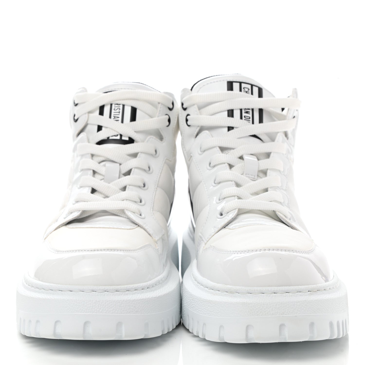 Christian Dior Nylon Fabric Womens D-Player High Top Sneakers 39 White Black 2 of 9