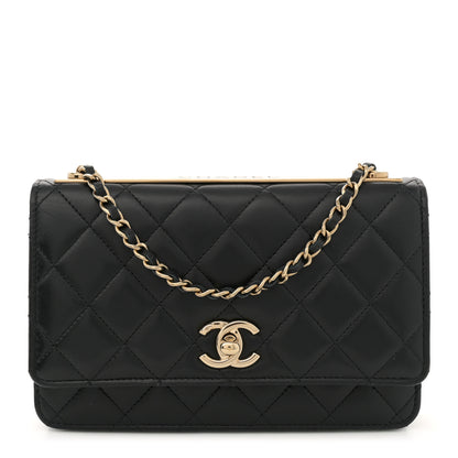Chanel Lambskin Quilted Trendy CC Wallet On Chain WOC Black 1 of 11