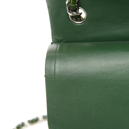 Chanel Patent Calfskin Quilted Jumbo Double Flap Green 13 of 15