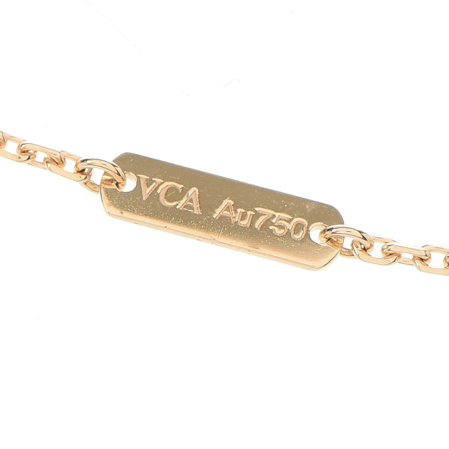 18K Yellow Gold Mother of Pearl Vintage Alhambra Pendant Necklace