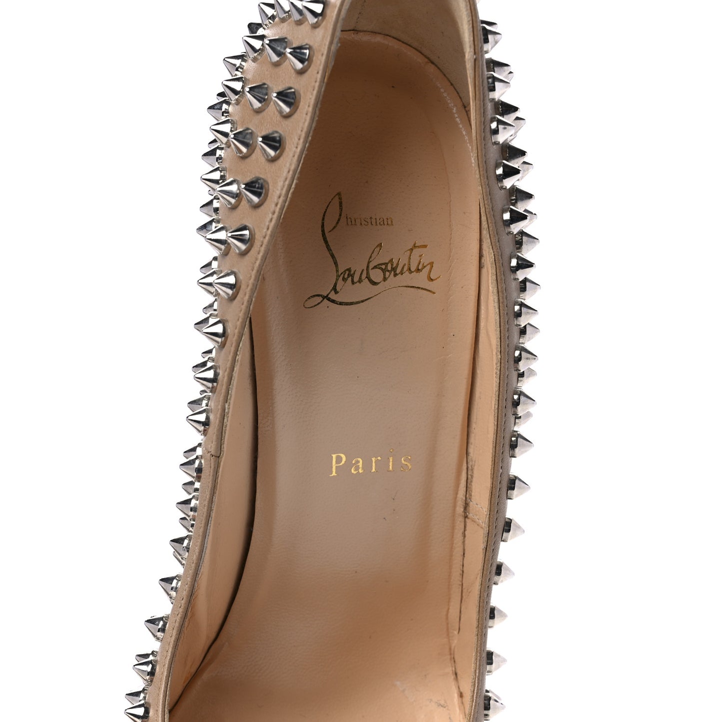Nappa Bianca Spikes 140 Pumps 39.5 Nude Silver