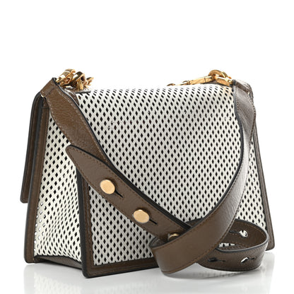 Fendi Vitello Liberty Glossy Lambskin F is Fendi Perforated Kan U Shoulder Bag White Ice Rust Maya 3 of 12