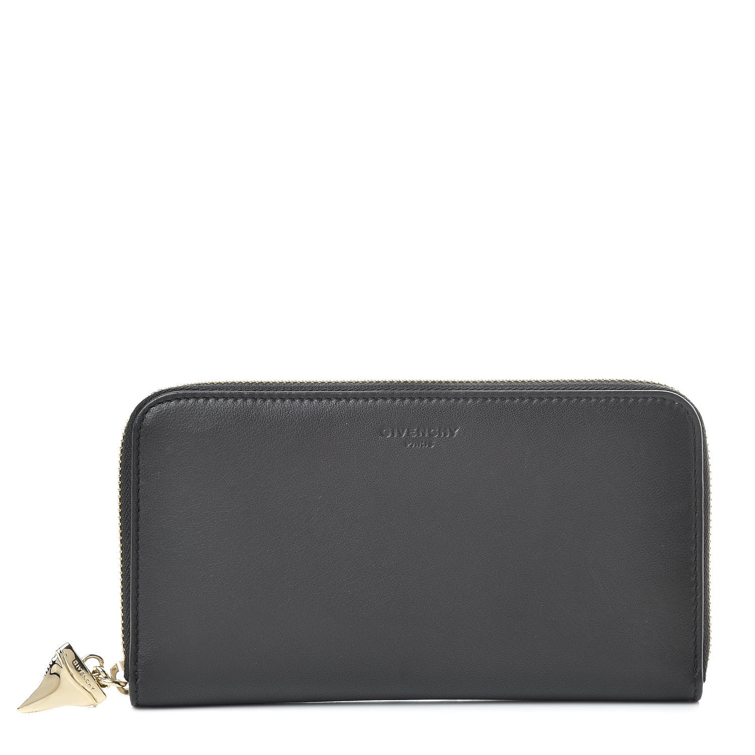 Givenchy Lambskin Shark Lock Zip Around Wallet Black 1 of 10