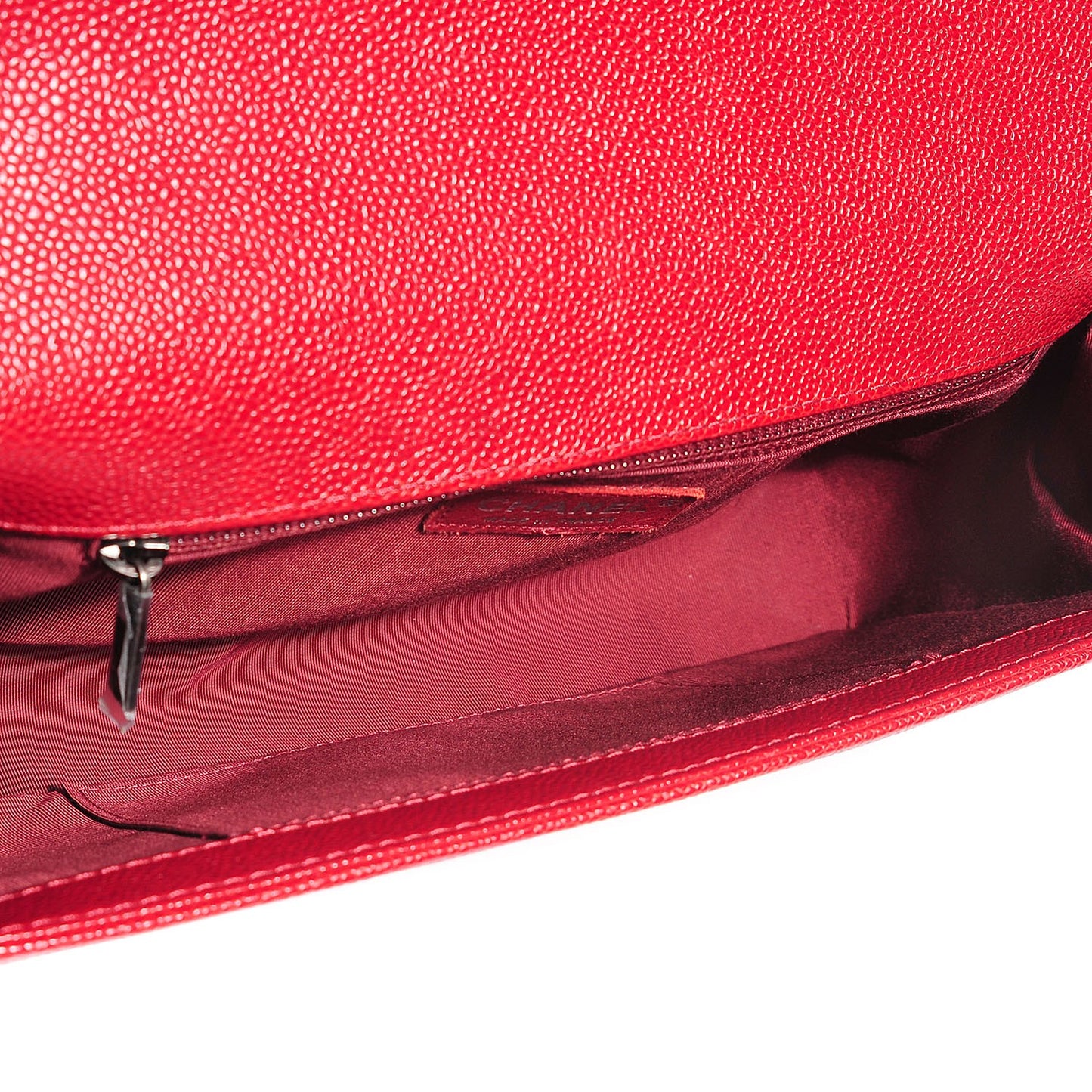 Caviar Quilted New Medium Boy Flap Dark Red