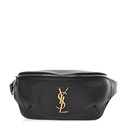 Saint Laurent Grain De Poudre Monogram Belt Bag Black 1 of 10