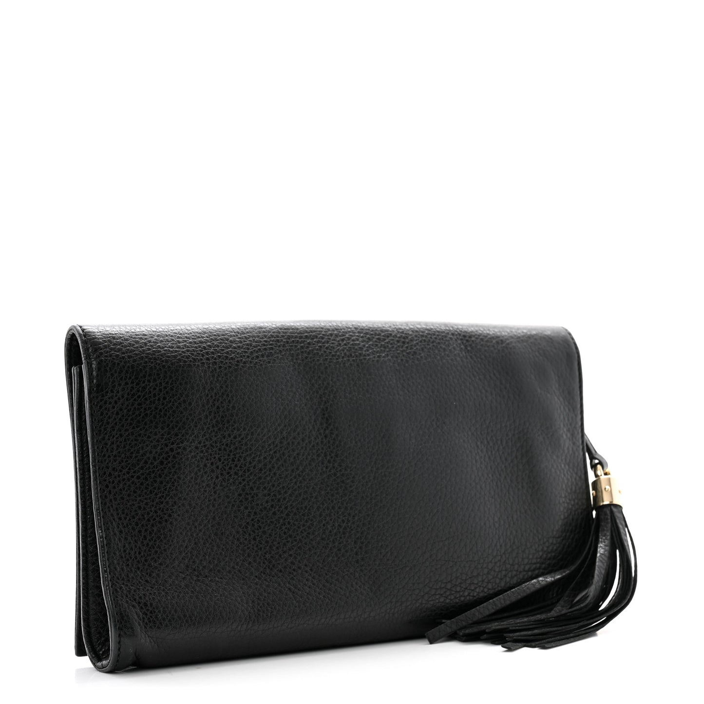 Pebbled Calfskin Medium Soho Clutch Black