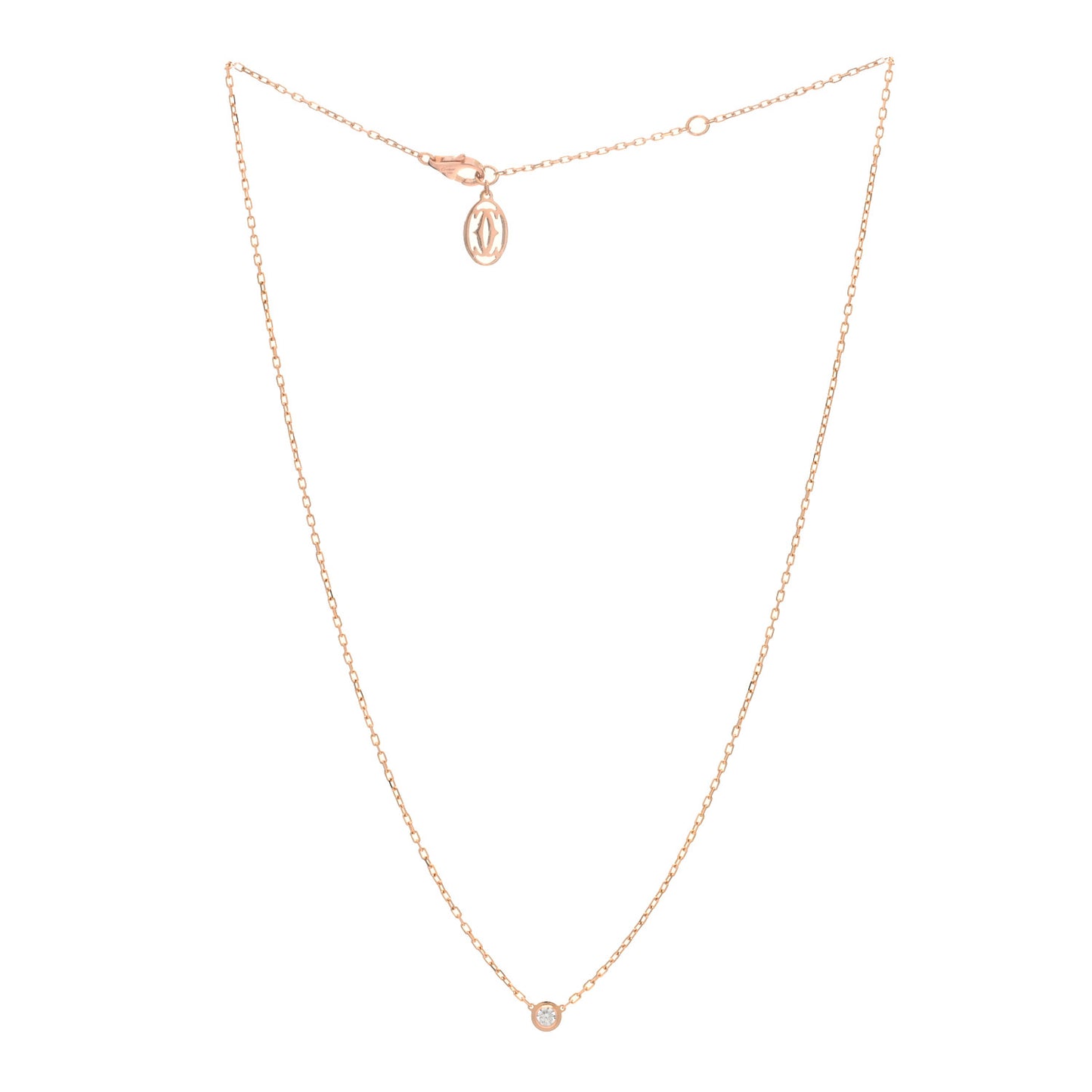 18K Pink Gold Diamond XS D'Amour Pendant Necklace