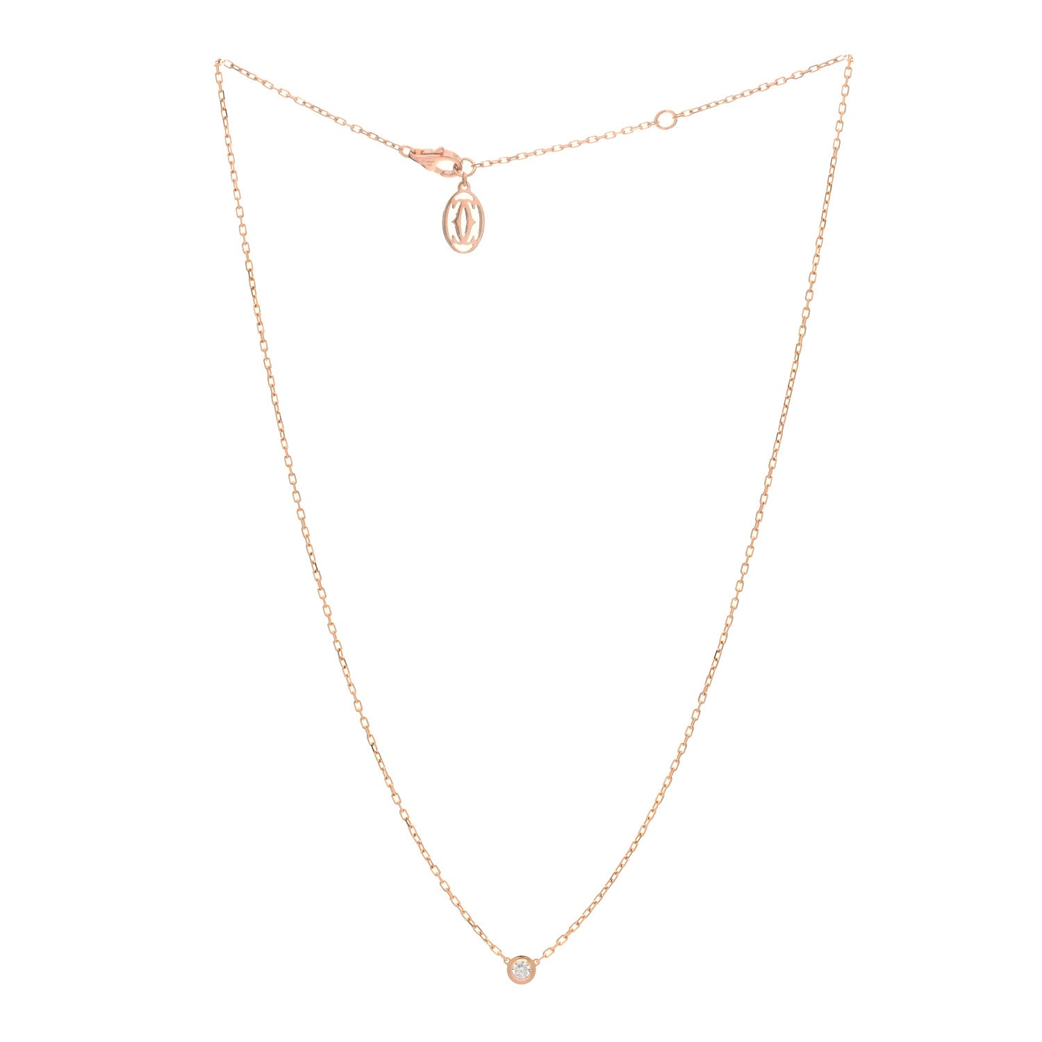 Cartier 18K Pink Gold Diamond XS D'Amour Pendant Necklace 2 of 3