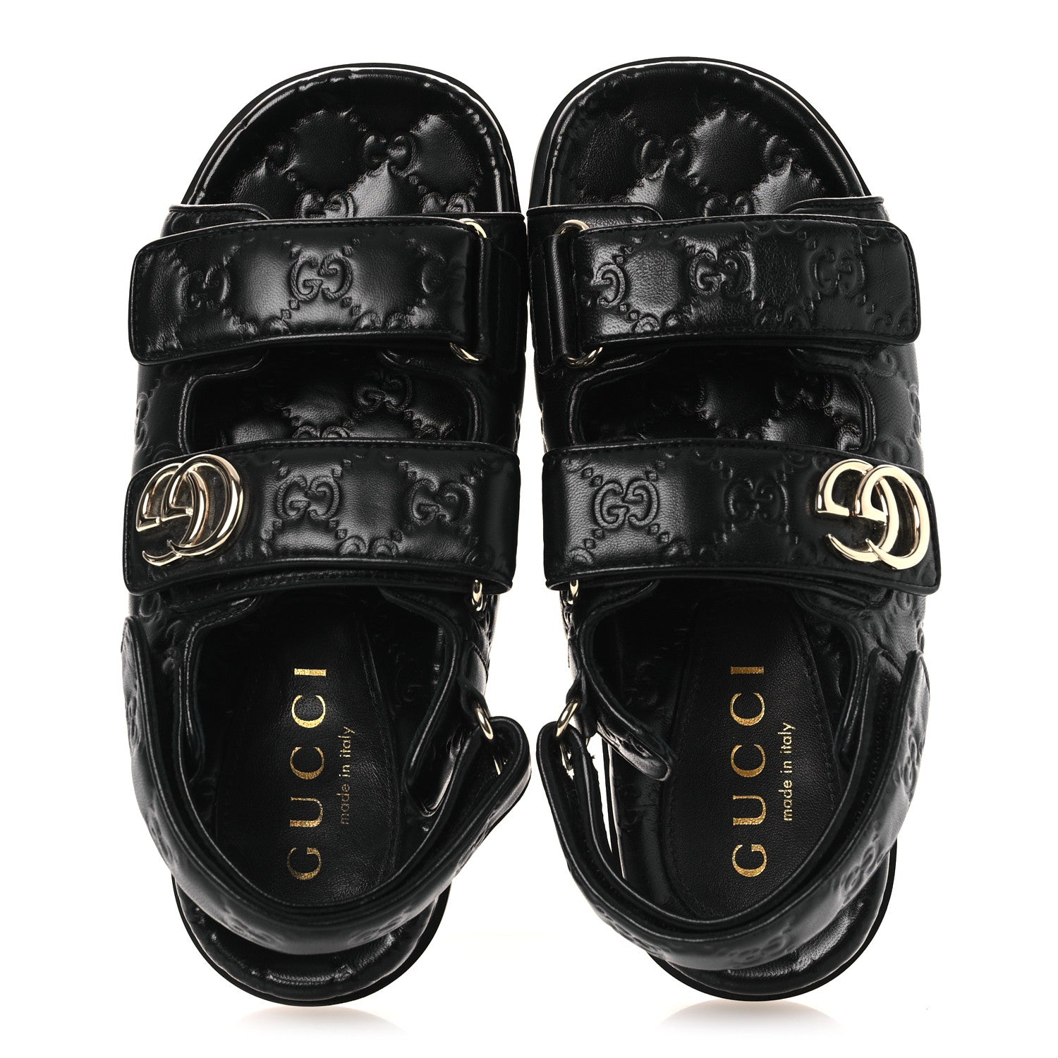 Gucci Guccissima GG Embossed Womens Sandals 37 Black 4 of 15