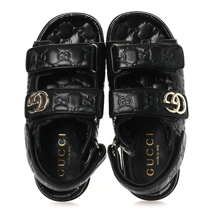 Gucci Guccissima GG Embossed Womens Sandals 37 Black 4 of 15