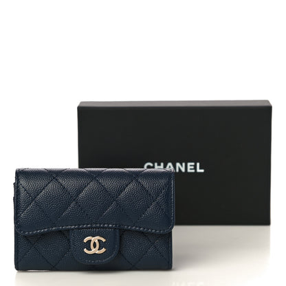 Chanel Caviar Quilted Flap Card Holder Wallet Navy Blue 12 of 12