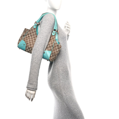 Gucci Monogram Calfskin Large Bardot Shoulder Bag Turquoise 2 of 9