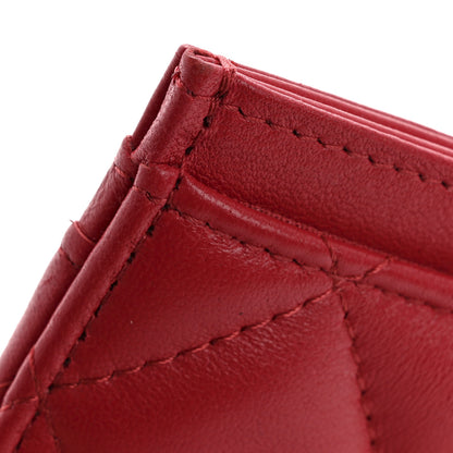 Chanel Lambskin Plexiglass Quilted Coco Love Card Holder Red 11 of 13