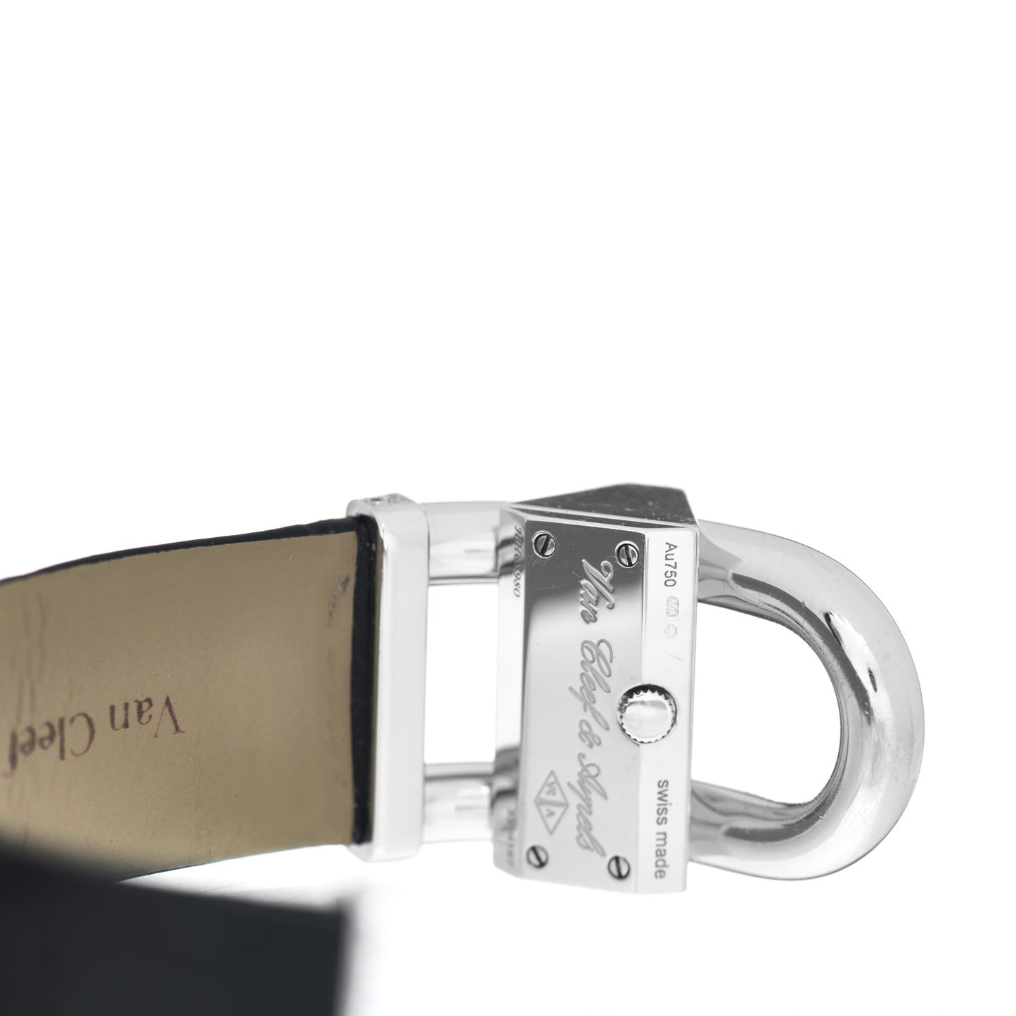 18K White Gold Alligator Diamond Mother of Pearl 26mm Cadenas Quartz Watch