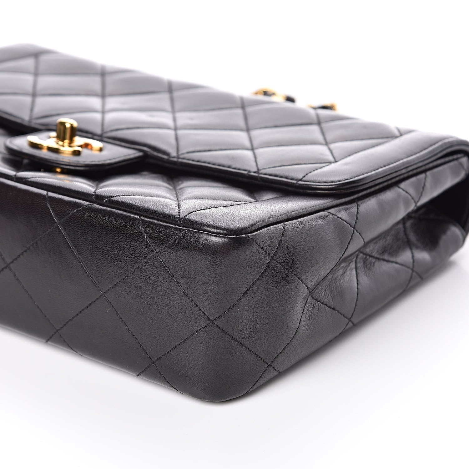 Chanel Lambskin Quilted Medium Single Flap Black 12 of 15
