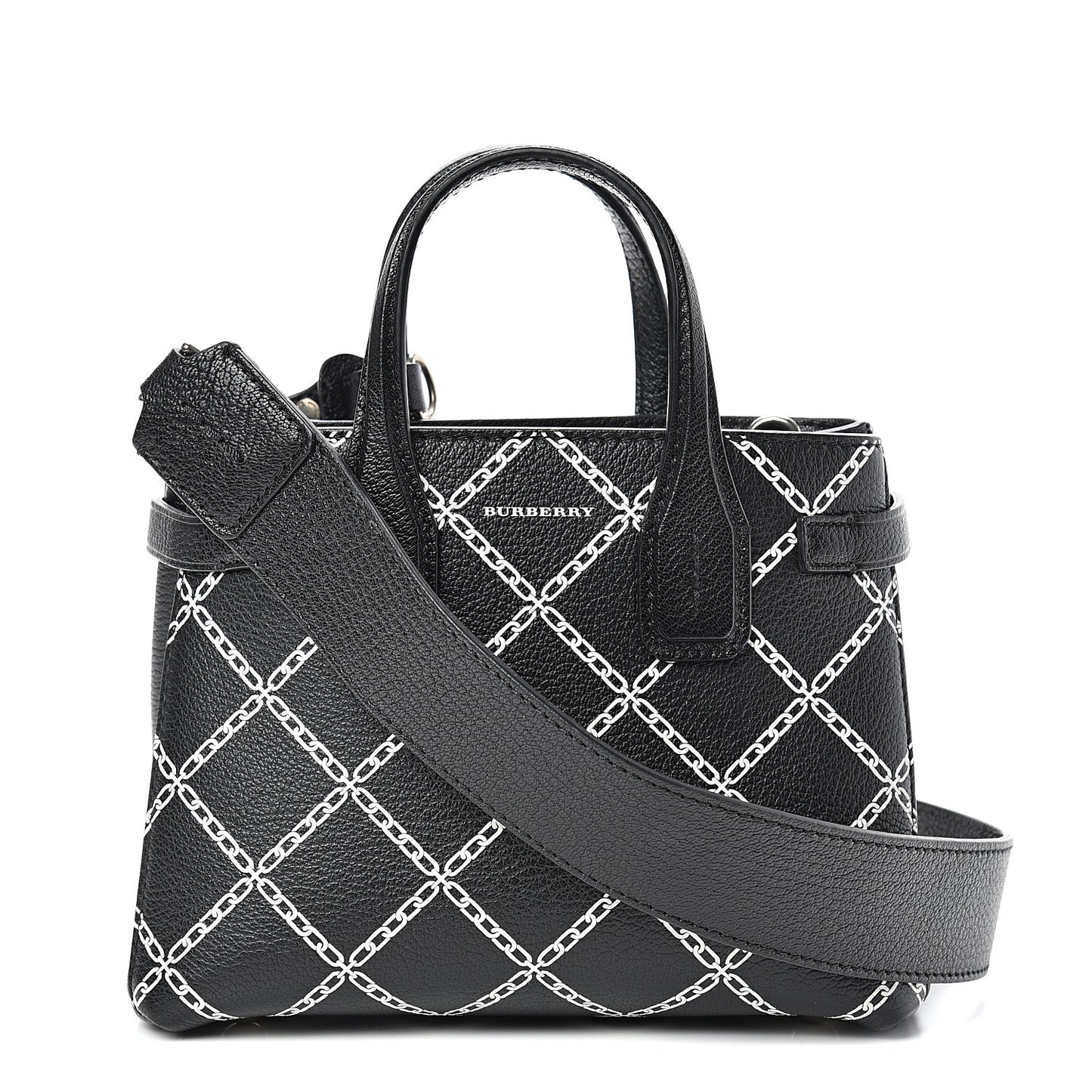 Goatskin Link Print Baby Banner Tote Black
