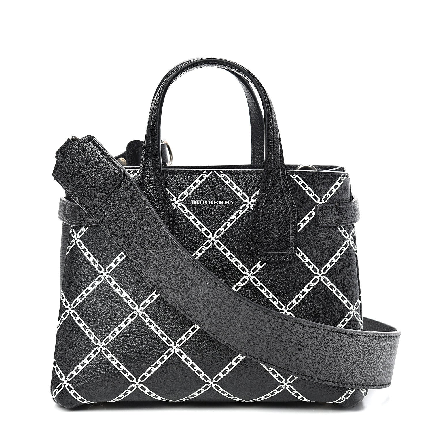 Burberry Goatskin Link Print Baby Banner Tote Black 1 of 11