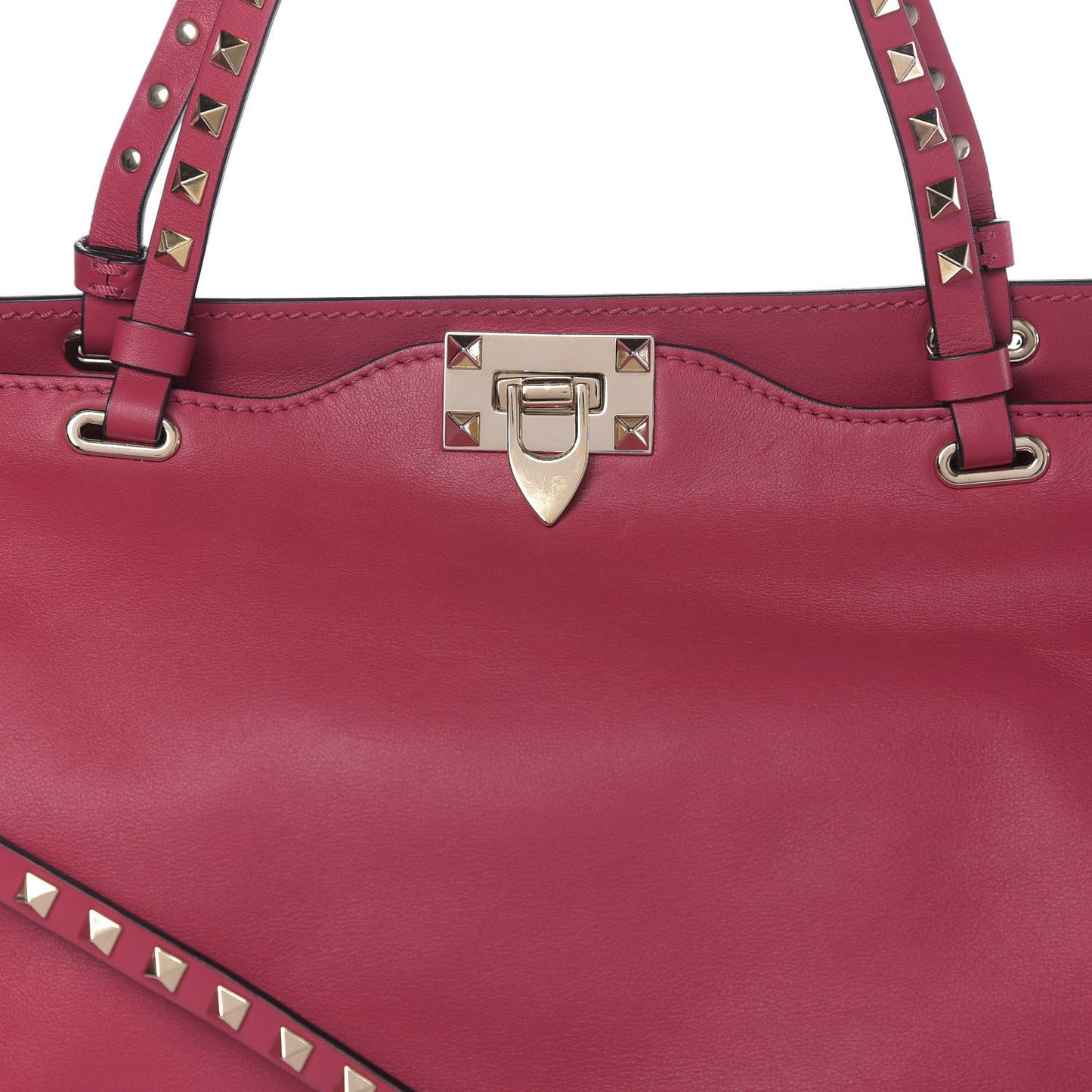 Vitello Medium Rockstud Tote Cyclamin