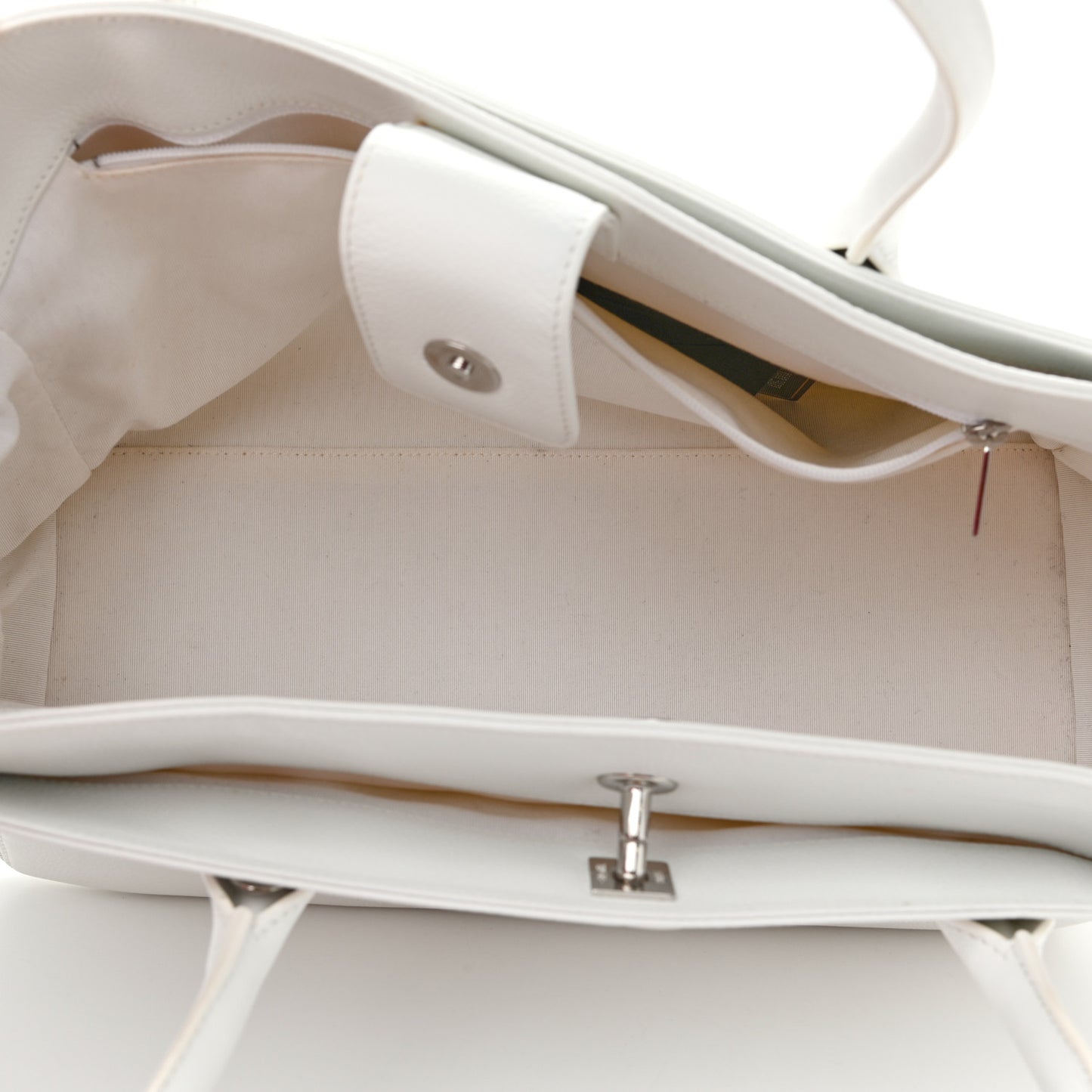 Calfskin Cerf Executive Shopper Tote White