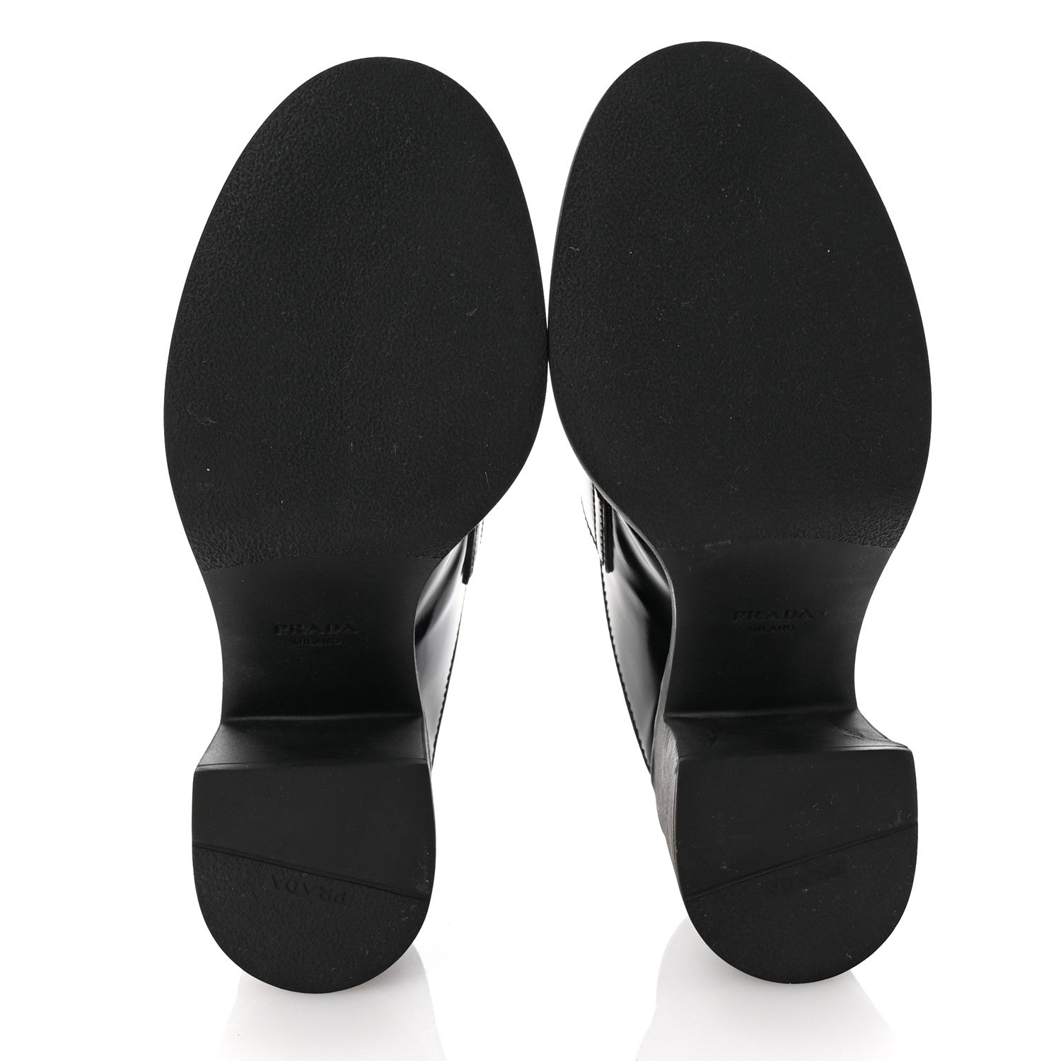 Prada Spazzolato Metal Triangle Logo Platform Loafer Mules 37.5 Black 6 of 9