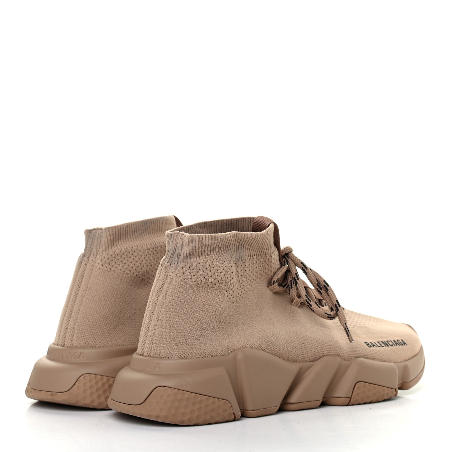 Balenciaga Technical 3D Knit Womens Speed Lace Up Sneakers 39 Beige 4 of 10
