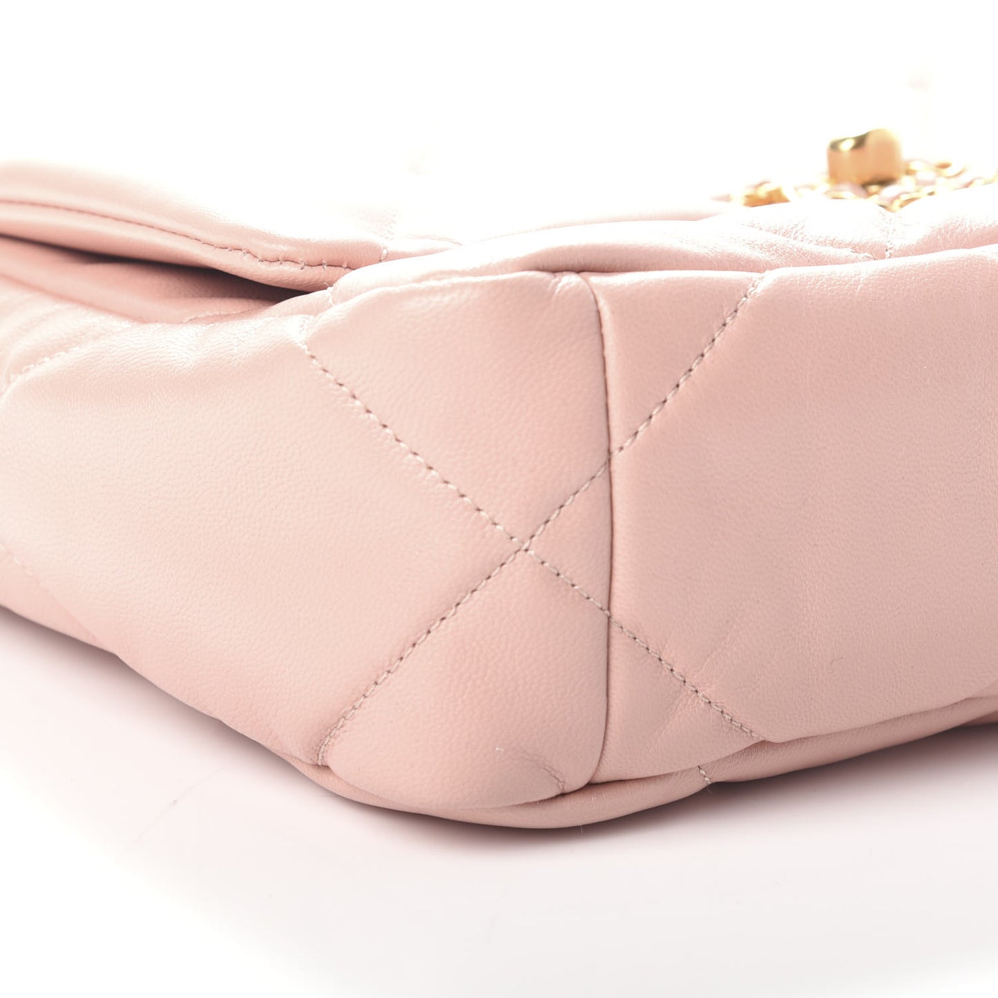 Goatskin Quilted Medium 19 Flap Light Pink