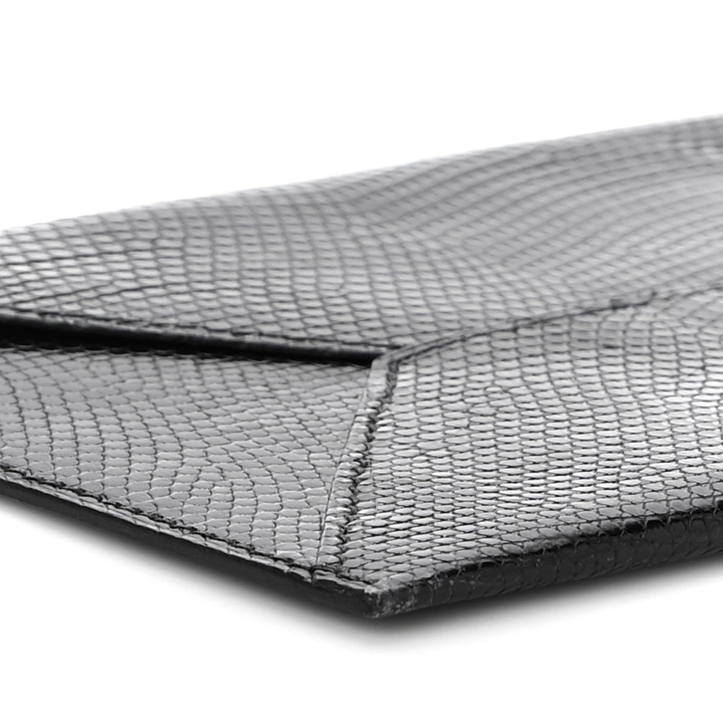 Lizard Niloticus Envelope Pouch Black