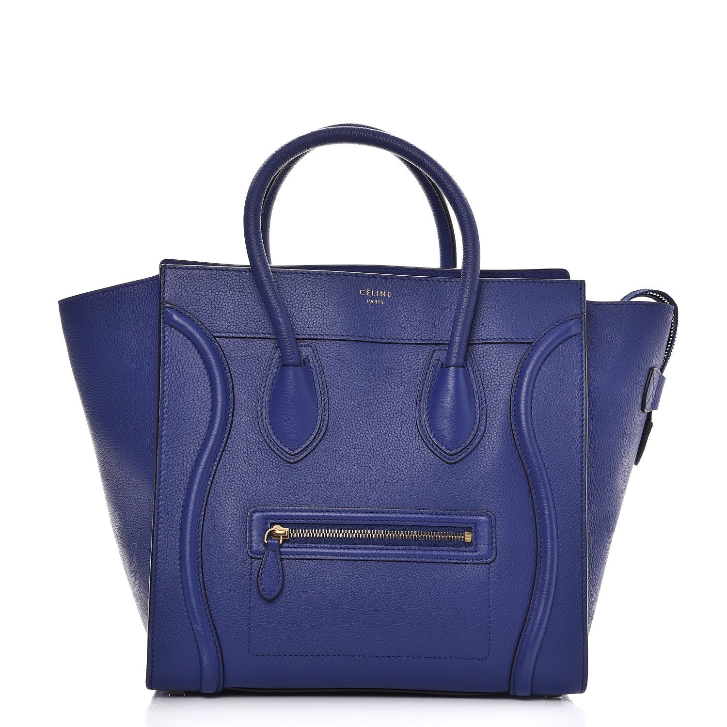 Celine Drummed Calfskin Mini Luggage Indigo 1 of 11