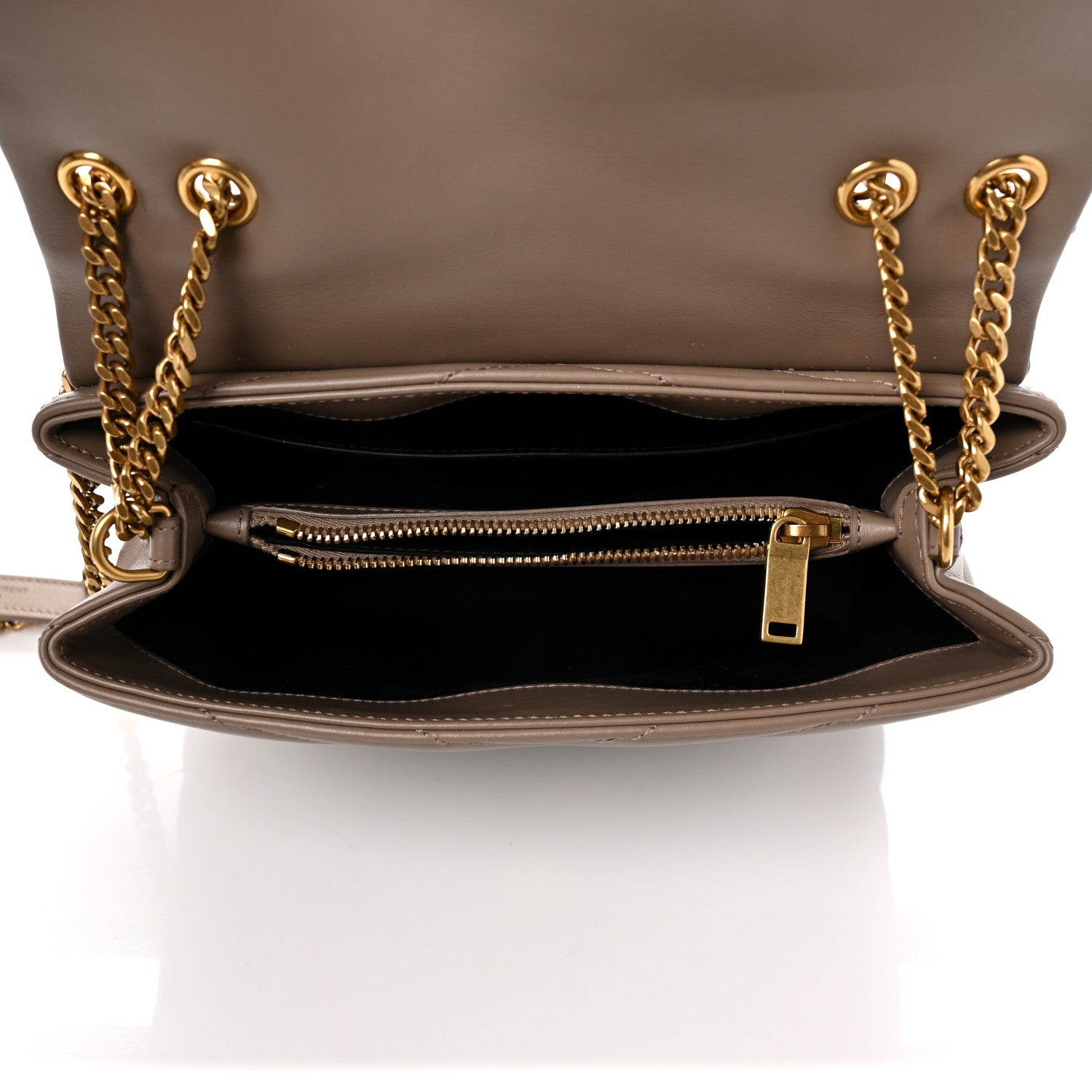 Saint Laurent Calfskin Y Quilted Monogram Small Loulou Chain Satchel Taupe 5 of 8