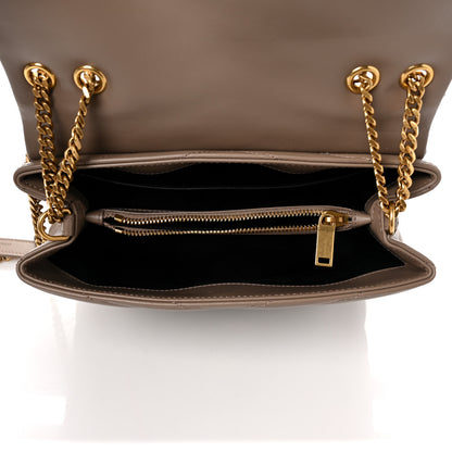 Saint Laurent Calfskin Y Quilted Monogram Small Loulou Chain Satchel Taupe 5 of 8