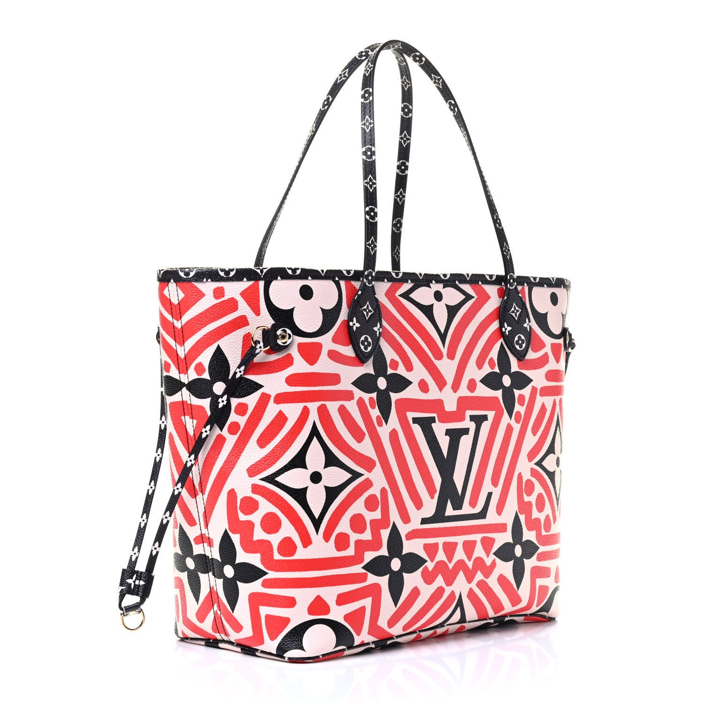 Monogram Giant Crafty Neverfull MM Creme Rouge Black