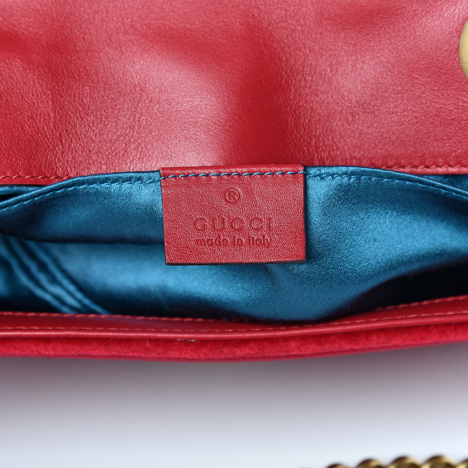 Gucci Velvet Matelasse Mini GG Marmont Shoulder Bag Hibiscus Red 6 of 10