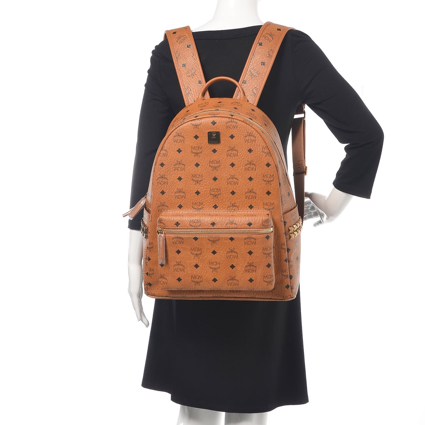 Visetos Medium Side Studs Stark Backpack Cognac
