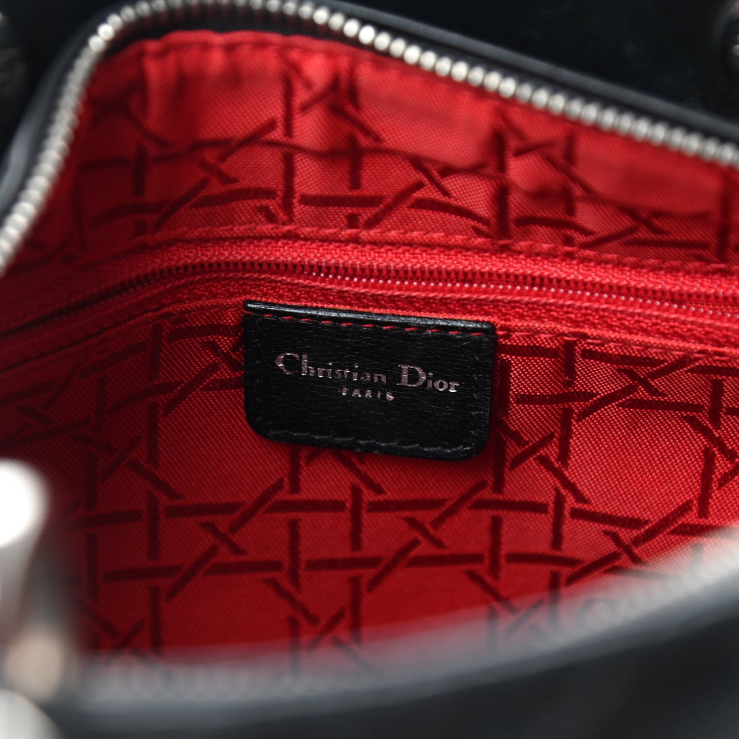 Lambskin Cannage Medium Lady Dior Black