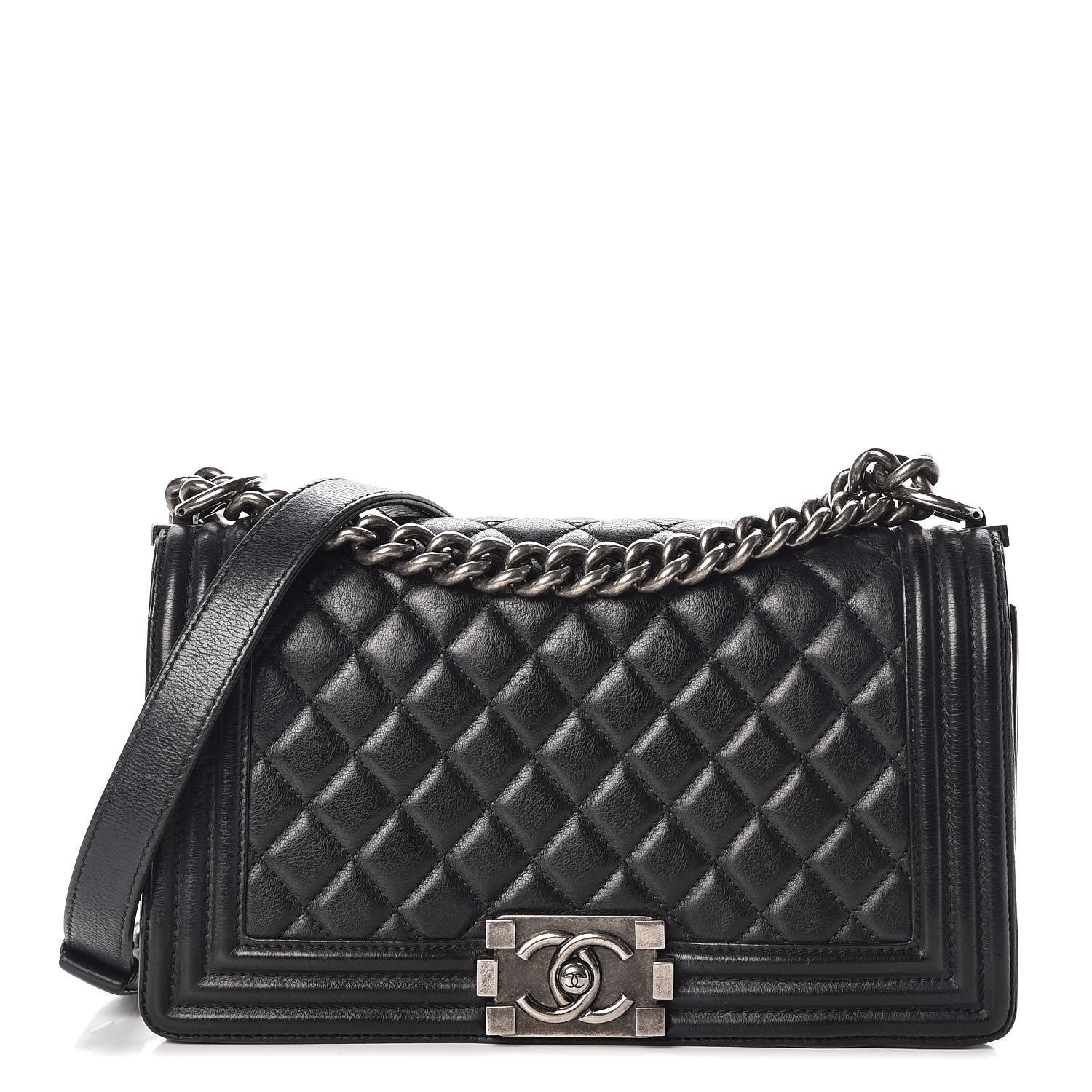 Chanel Calfskin Quilted Medium Boy Flap Black 1 of 13