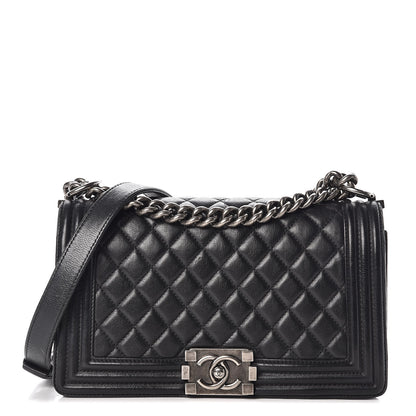 Chanel Calfskin Quilted Medium Boy Flap Black 1 of 13
