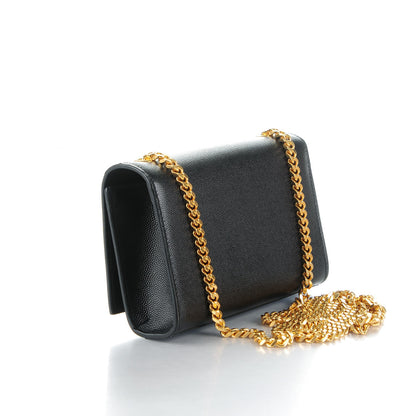 Saint Laurent Grain De Poudre Small Monogram Kate Satchel Black 3 of 6