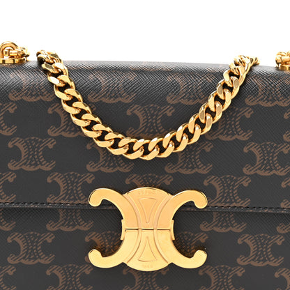 Celine Triomphe Canvas Chain Shoulder Bag Tan 8 of 10